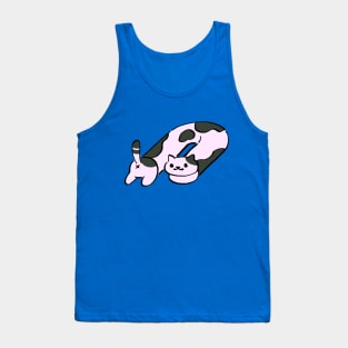 kitty collector speckles and spots doing the long cat in a u cow pattern tunnel Tank Top